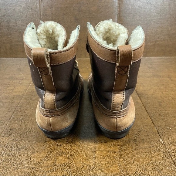 Ugg Goldeneye Duck Boots 2 Tone Brown Leather Shoes Event Waterproof, size 6 - Picture 4 of 10